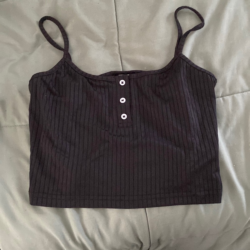 Black Cropped Tank Top